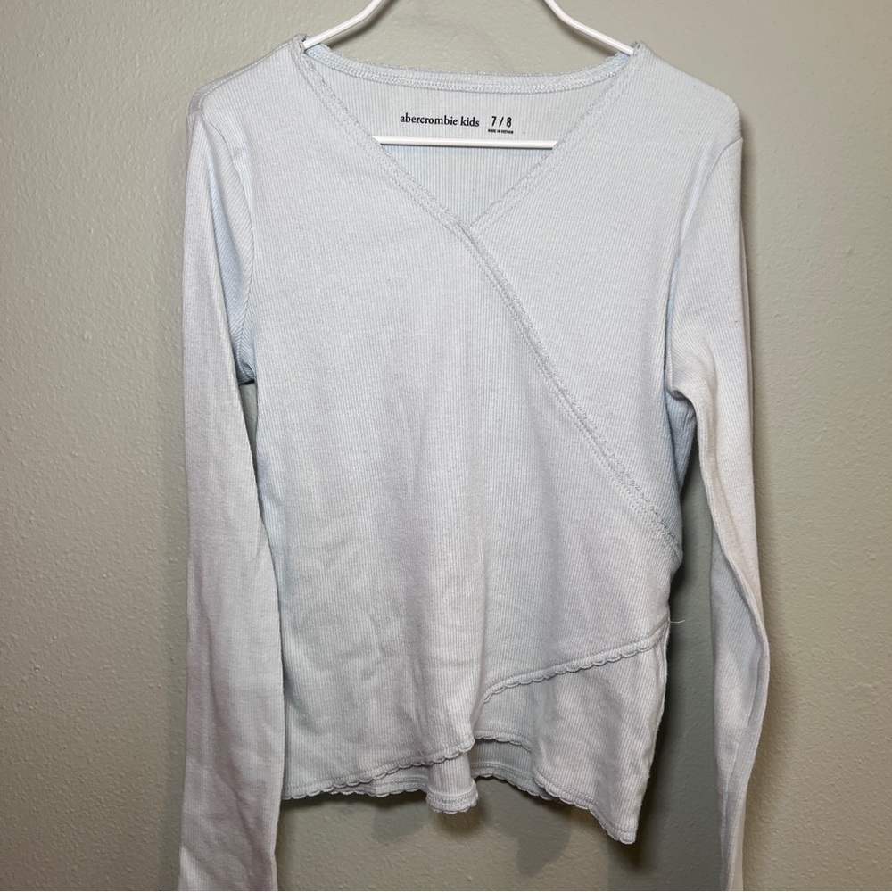 Abercrombie Kids Soft Blue Wrap Top